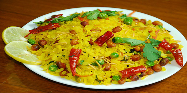 Poha: traditional food in India Madhya Pradesh